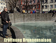 Brunnen am Rindermarkt: am 09.04.2015 begann hier die Brunnensaison in München. Infos und Videos (©Foto: Martin Schmitz)